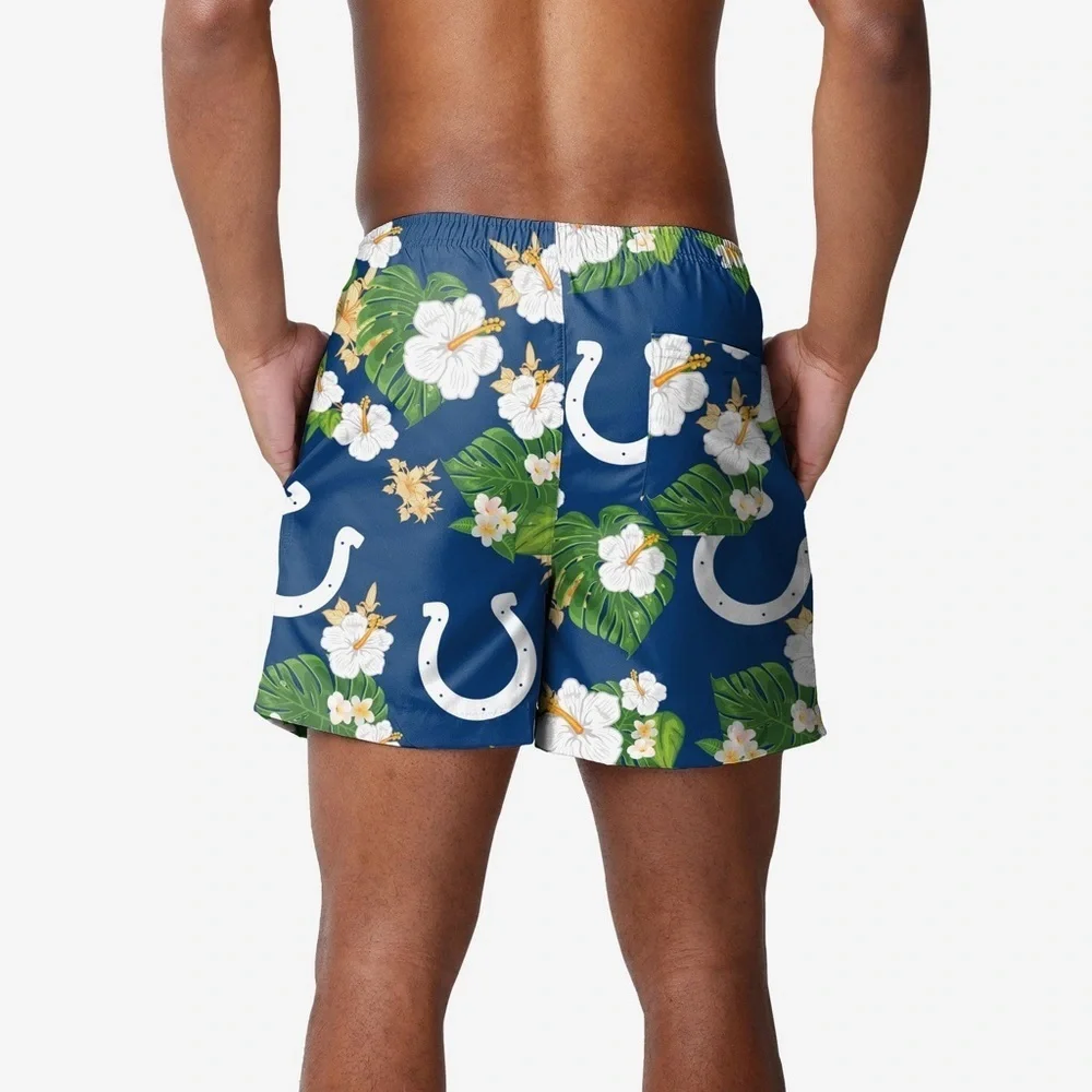 NFL Team Apparel Colts Blue and Green Swim Trunks